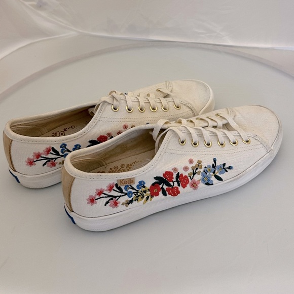 Keds x Rifle Paper Co Floral Embroidered Canvas Sneakers- 7 - Picture 1 of 7